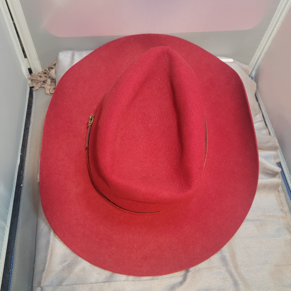 Bradford By Resistol Signature Western Wool Felt Red Hat Sz 7 1/4 - Picture 4 of 17